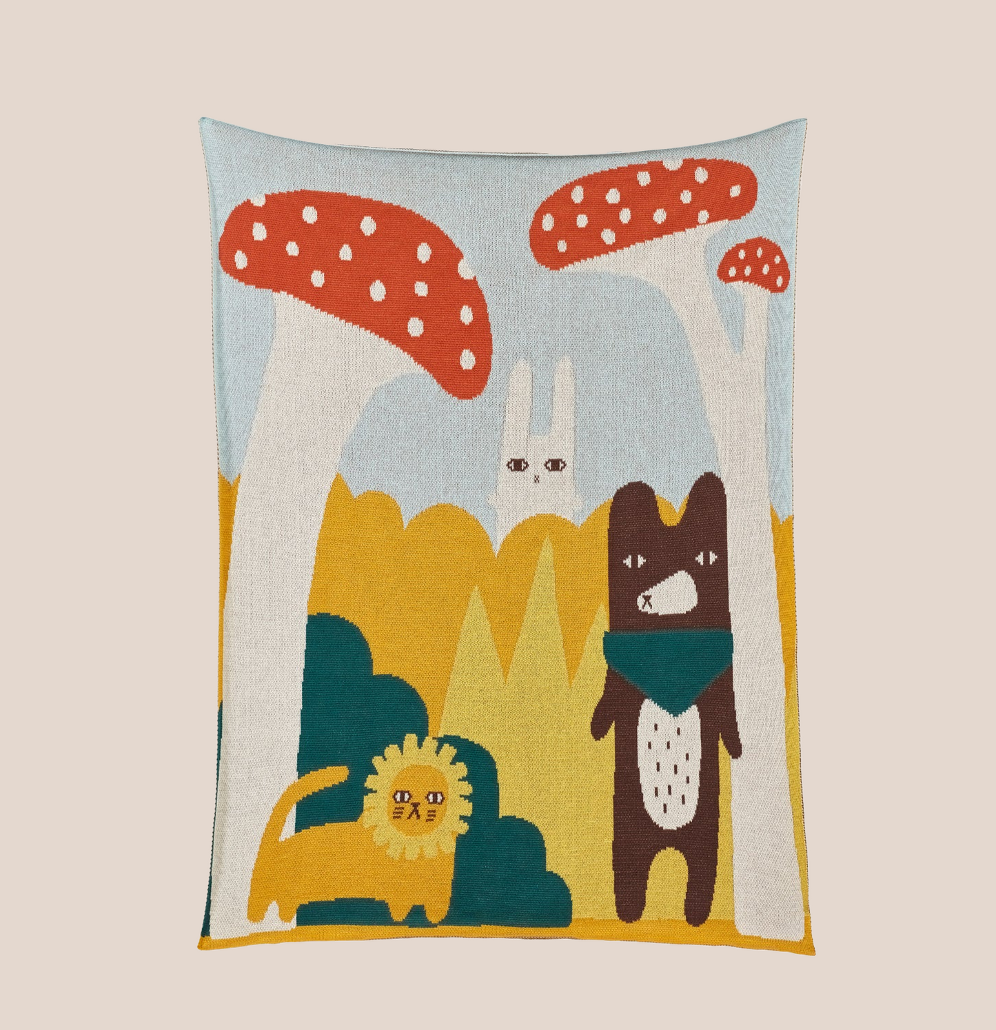 Trees and Creatures Cotton Mini Blanket