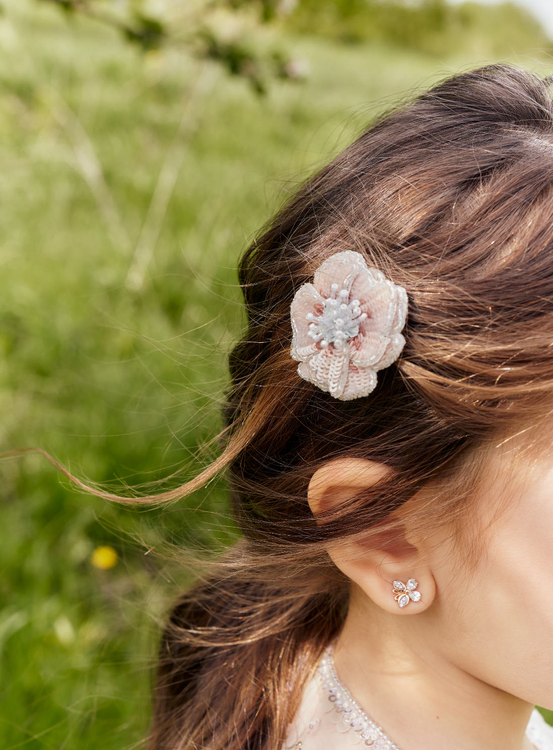 Pink Flower Clip